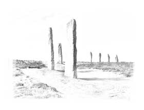 Brodgar Giants: Illustration by Sigurd Towrie
