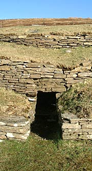 Entrance to Wideford Hill Cairn: Photograph by Sigurd Towrie